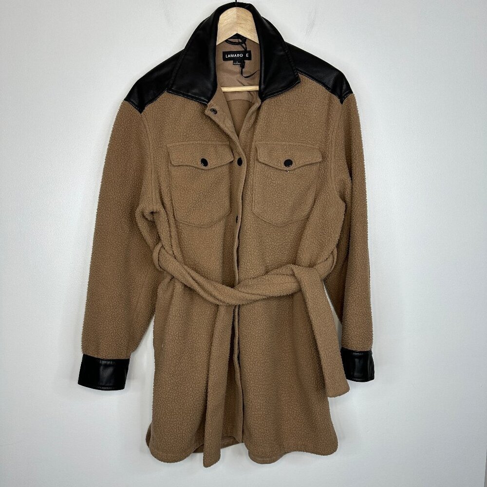 Lamarque Tan and Black Teddy Jacket